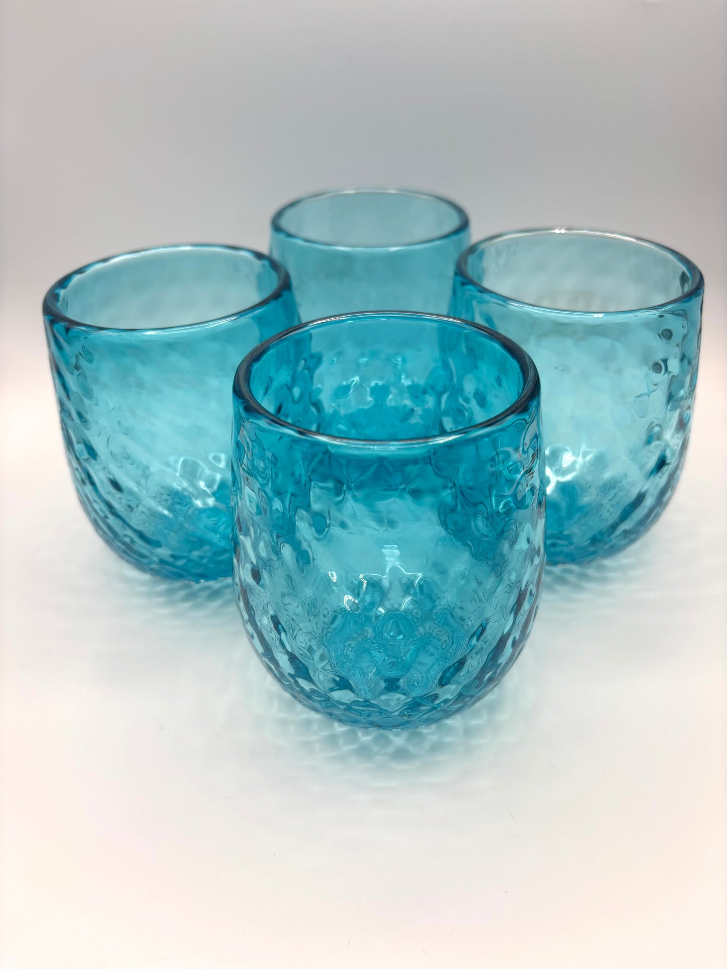 Teal Optic Wine Glass
