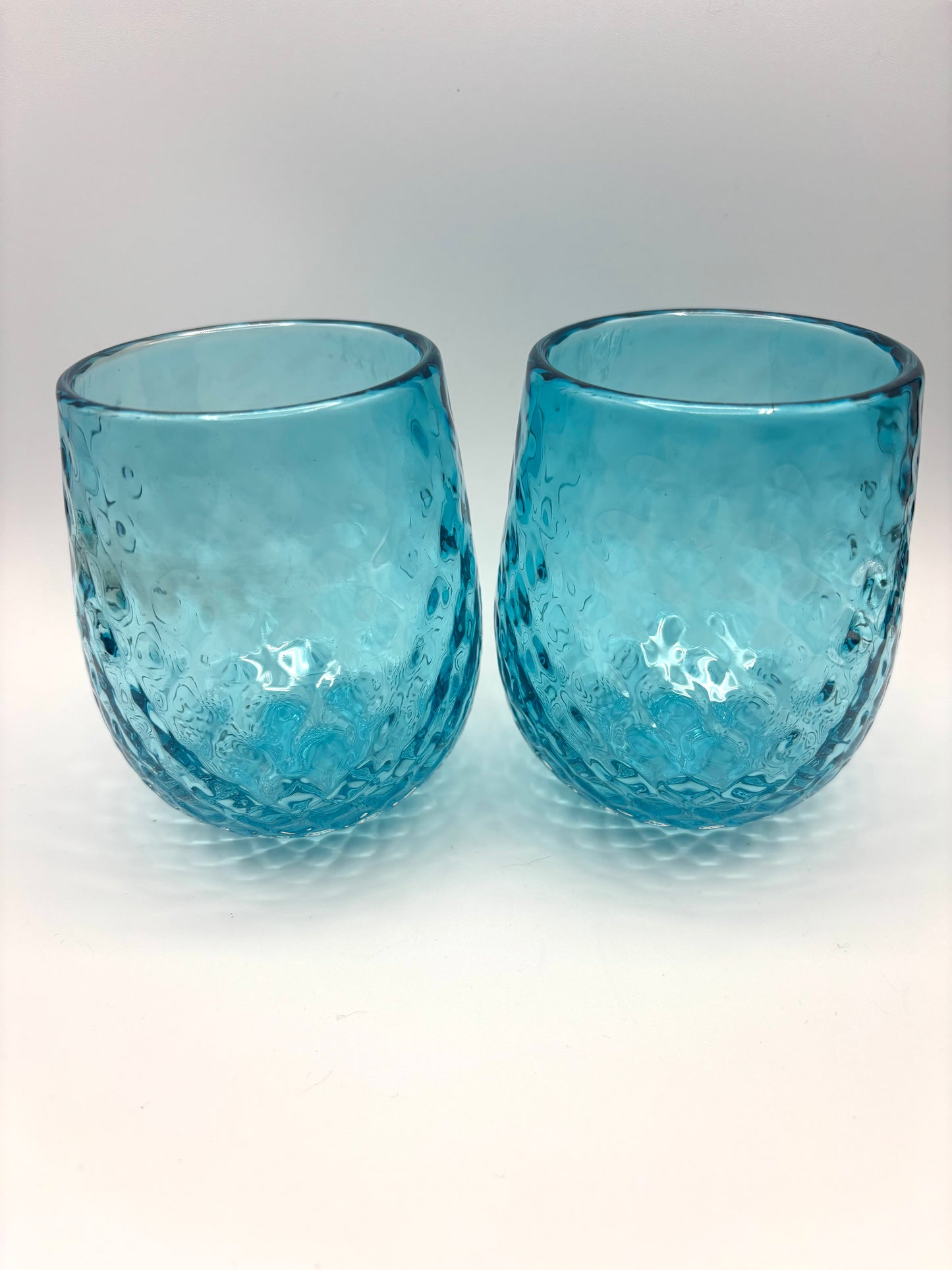 Teal Optic Wine Glass