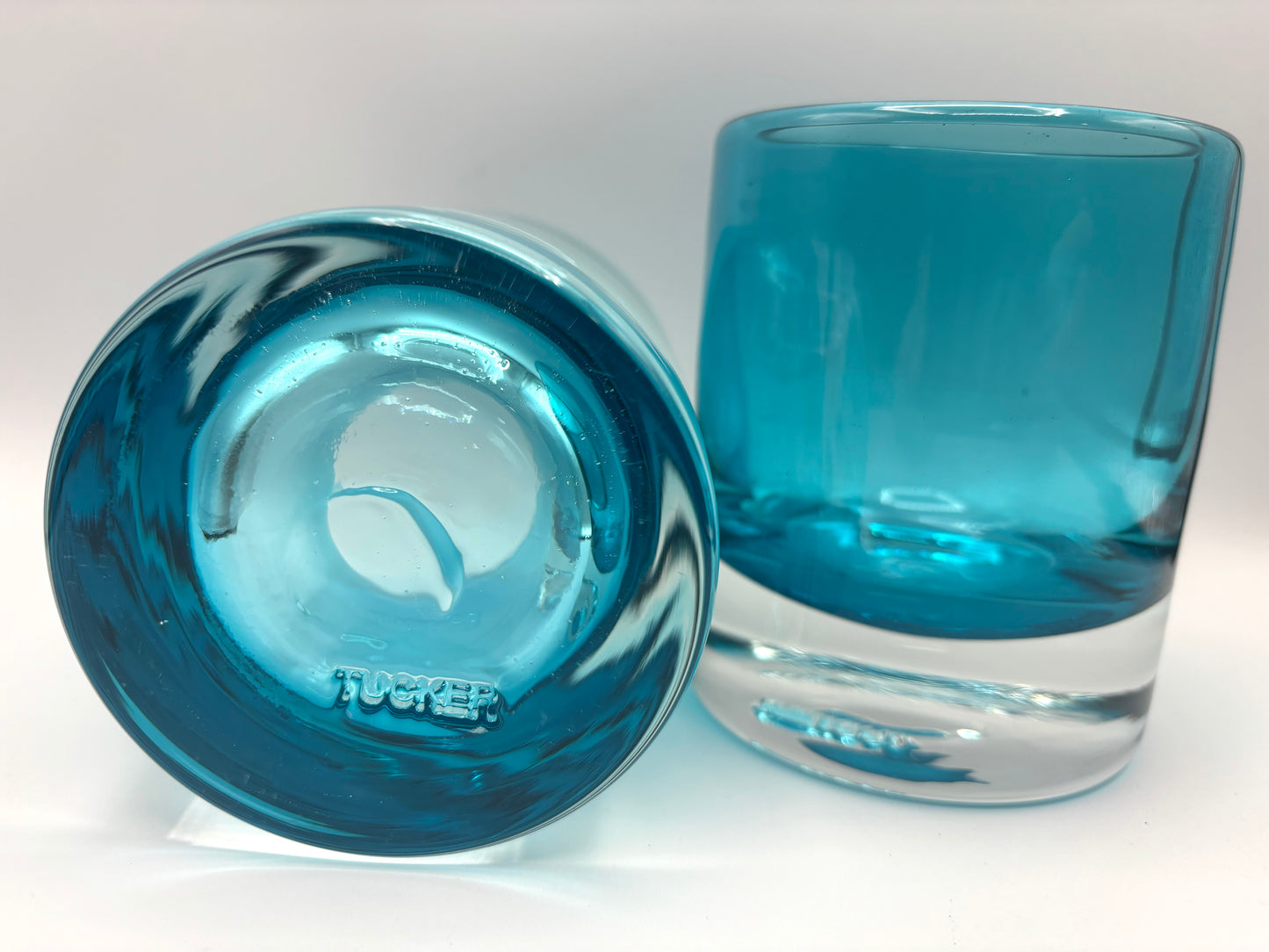 Teal Bourbon Glass