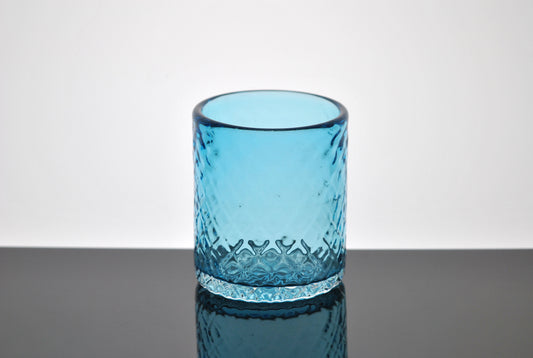 Capri Blue Textured Cocktail Glass